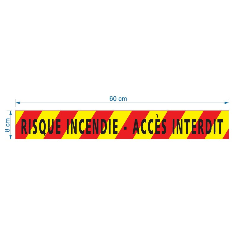 Rubalise plastique « Risque incendie - Accès interdit » 50 mm x 250 m - 35 microns